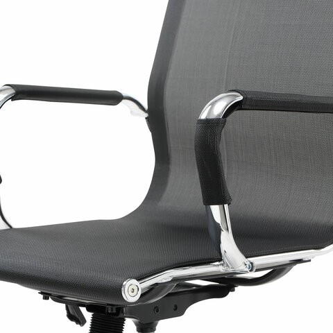 Кресло компьютерное Brabix Line EX-530 (хром, сетка, черное) 531846 в Рязани - изображение 8
