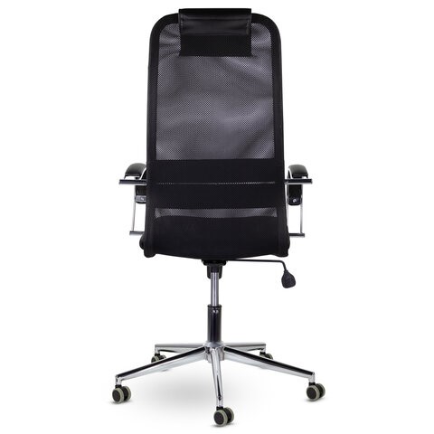 Компьютерное кресло Brabix Premium Pilot EX-610 CH (хром, ткань-сетка, черное) 532417 в Рязани - изображение 4