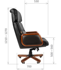 Кресло компьютерное CHAIRMAN 417 кожа черная в Рязани - предосмотр 2