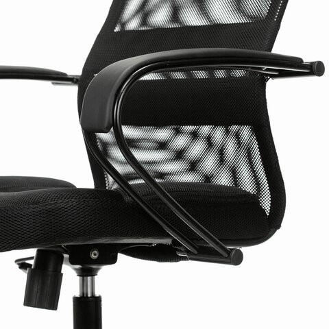 Кресло офисное Brabix Premium Stalker EX-608 PL (ткань-сетка/кожзам, черное) 532090 в Рязани - изображение 8