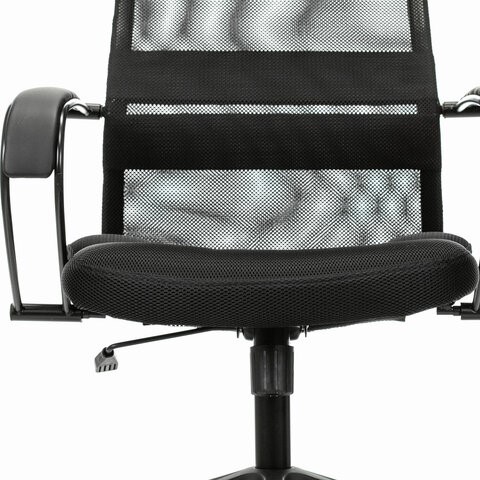 Кресло офисное Brabix Premium Stalker EX-608 PL (ткань-сетка/кожзам, черное) 532090 в Рязани - изображение 10