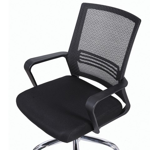 Компьютерное кресло Brabix Daily MG-317 (с подлокотниками, хром, черное) 531833 в Рязани - изображение 5