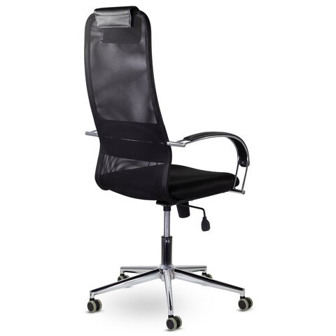 Компьютерное кресло Brabix Premium Pilot EX-610 CH (хром, ткань-сетка, черное) 532417 в Рязани - изображение 3