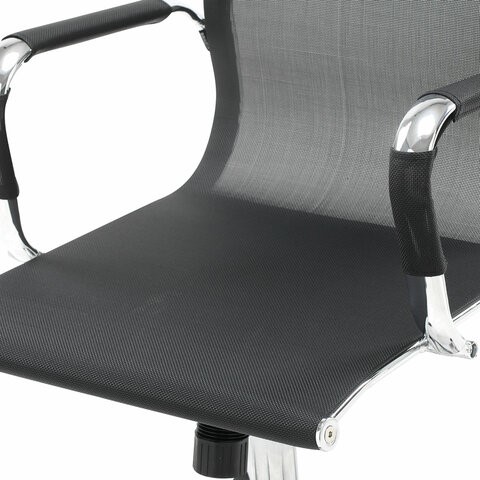 Кресло компьютерное Brabix Line EX-530 (хром, сетка, черное) 531846 в Рязани - изображение 7