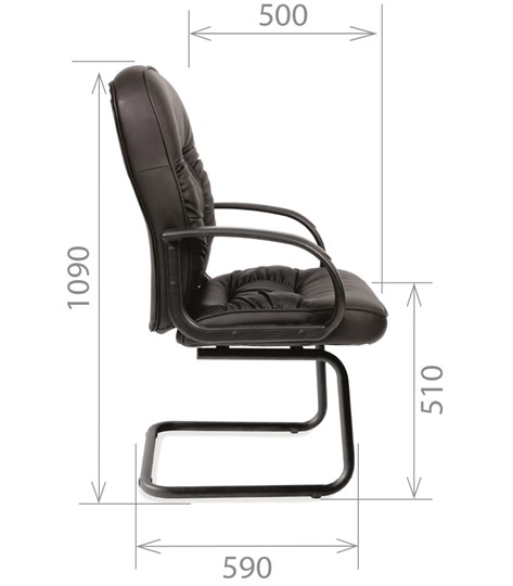 Кресло компьютерное CHAIRMAN 416V экокожа черная в Рязани - изображение 2