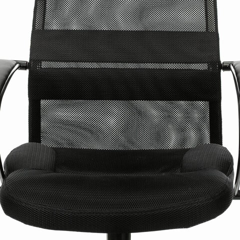 Кресло офисное Brabix Premium Stalker EX-608 PL (ткань-сетка/кожзам, черное) 532090 в Рязани - изображение 6