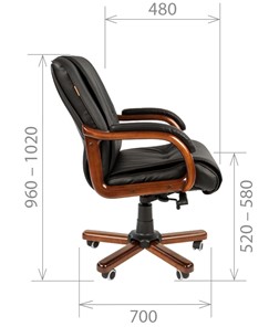 Офисное кресло CHAIRMAN 653M кожа черная в Рязани - предосмотр 2