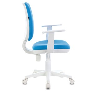 Компьютерное кресло Brabix Fancy MG-201W (с подлокотниками, пластик белый, голубое) 532411 в Рязани - предосмотр 2