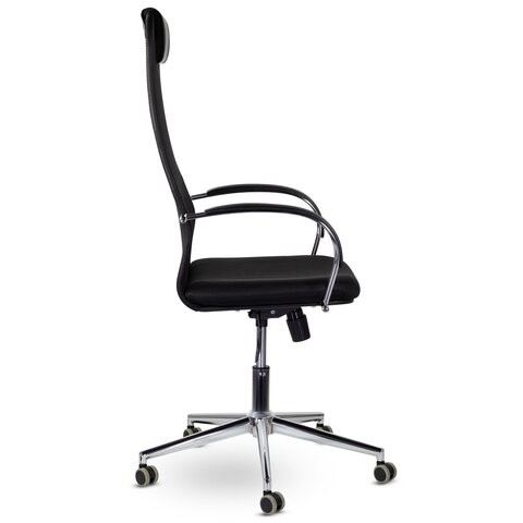 Компьютерное кресло Brabix Premium Pilot EX-610 CH (хром, ткань-сетка, черное) 532417 в Рязани - изображение 1