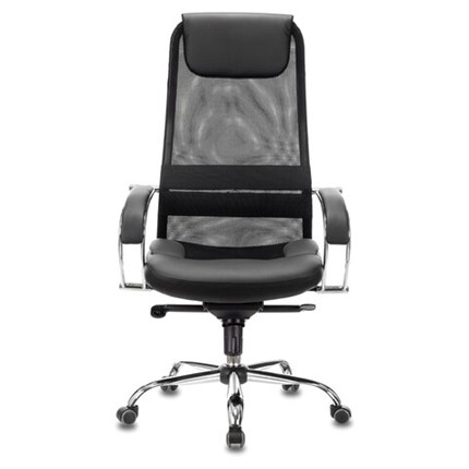 Кресло Brabix Premium Stalker EX-609 PRO (хром, мультиблок, ткань-сетка/экокожа, черное) 532416 в Рязани - изображение