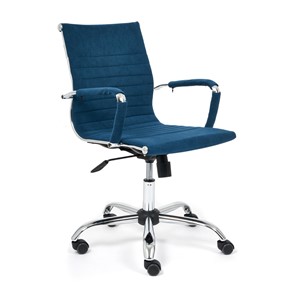 Компьютерное кресло URBAN-LOW флок, синий, арт.14448 в Рязани