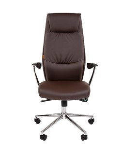 Кресло компьютерное CHAIRMAN Vista Экокожа премиум коричневая (vista) в Рязани - предосмотр 3