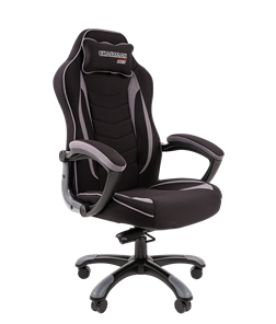 Кресло игровое CHAIRMAN GAME 28 Полиэстер комбинированная ткань серый/черный в Рязани