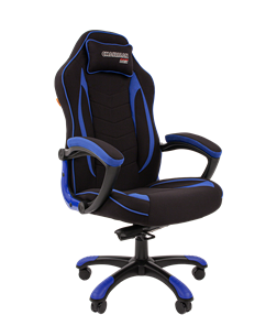 Кресло игровое CHAIRMAN GAME 28 Полиэстер комбинированная ткань синий/черный в Рязани