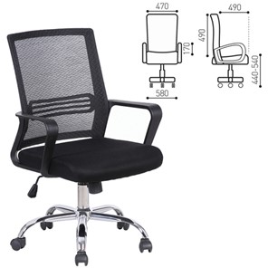Компьютерное кресло Brabix Daily MG-317 (с подлокотниками, хром, черное) 531833 в Рязани - предосмотр 9