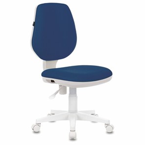 Кресло компьютерное Brabix Fancy MG-201W (без подлокотников, пластик белый, синие) 532413 в Рязани