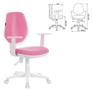 Компьютерное кресло Brabix Fancy MG-201W (с подлокотниками, пластик белый, розовое) 532409 в Рязани - предосмотр 3