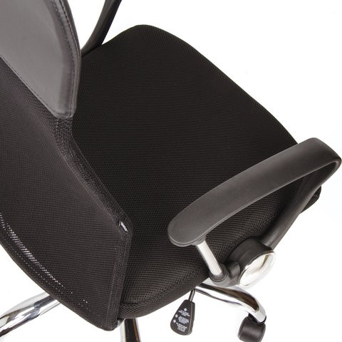 Кресло BRABIX "Flash MG-302", с подлокотниками, хром, черное, 530867 в Рязани - изображение 9
