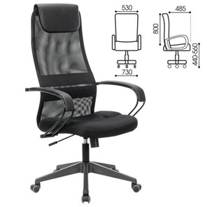 Кресло офисное Brabix Premium Stalker EX-608 PL (ткань-сетка/кожзам, черное) 532090 в Рязани - предосмотр 11