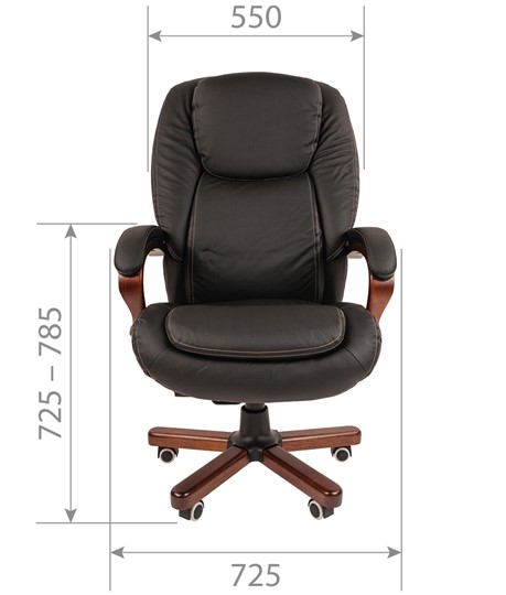 Кресло офисное CHAIRMAN 408 кожа черная в Рязани - изображение 1