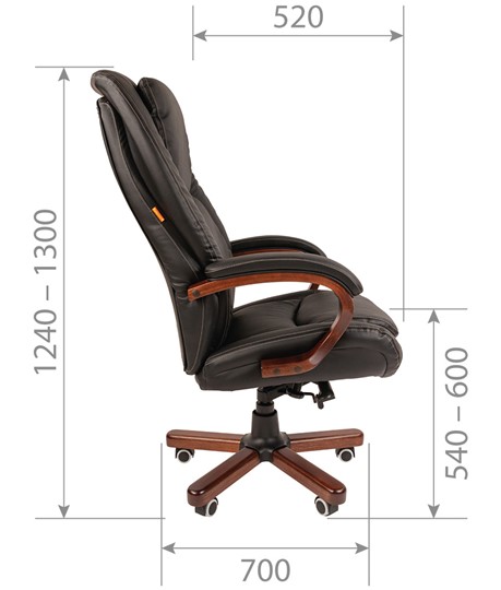 Кресло офисное CHAIRMAN 408 кожа черная в Рязани - изображение 2