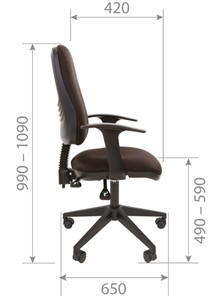 Офисное кресло CHAIRMAN 661 Ткань стандарт 15-21 черная в Рязани - предосмотр 4