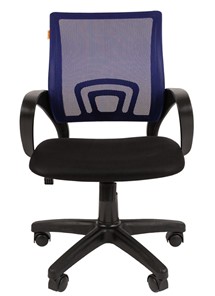 Кресло компьютерное CHAIRMAN 696 black Сетчатый акрил DW61 синий в Рязани - предосмотр 1