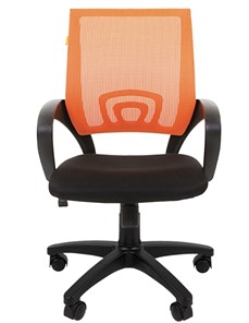 Кресло компьютерное CHAIRMAN 696 black Сетчатый акрил DW66 оранжевый в Рязани - предосмотр 4