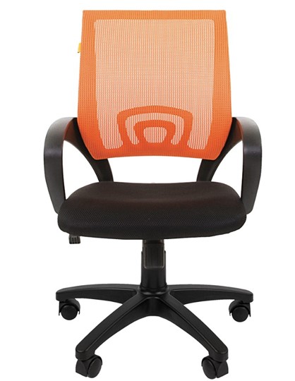 Кресло компьютерное CHAIRMAN 696 black Сетчатый акрил DW66 оранжевый в Рязани - изображение 4