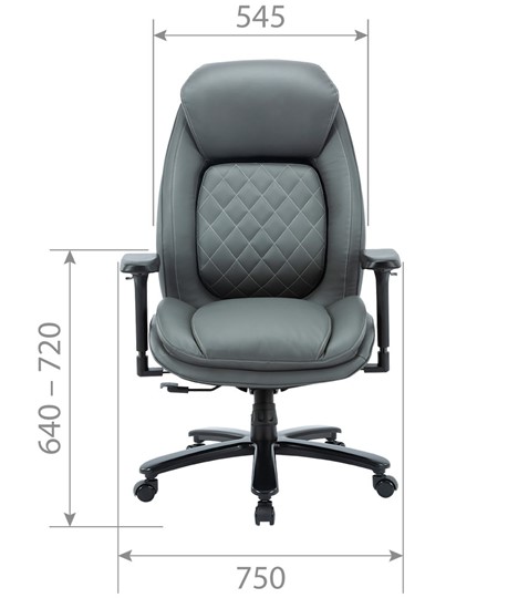 Кресло руководителей CHAIRMAN CH403, серый, эко кожа в Рязани - изображение 3