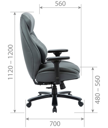 Кресло руководителей CHAIRMAN CH403, серый, эко кожа в Рязани - изображение 4