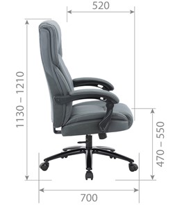 Офисное кресло CHAIRMAN CH415 эко кожа серая в Рязани - предосмотр 4