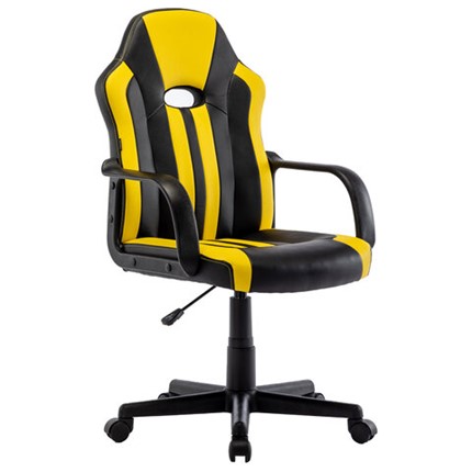 Офисное кресло RABIX "Stripe GM-202", экокожа, черное/желтое, 532510 в Рязани - изображение