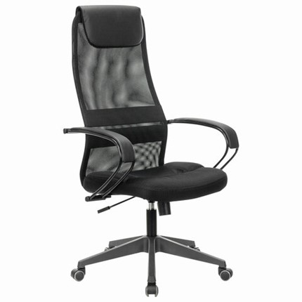 Кресло офисное Brabix Premium Stalker EX-608 PL (ткань-сетка/кожзам, черное) 532090 в Рязани - изображение