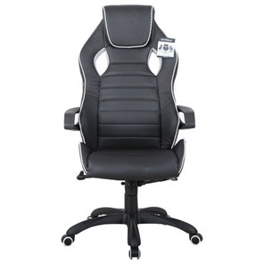 Компьютерное кресло Brabix Techno Pro GM-003 (экокожа, черное/серое, вставки серые) в Рязани