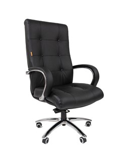Компьютерное кресло CHAIRMAN 424 Кожа черная в Рязани