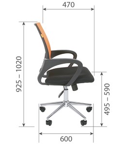Офисное кресло CHAIRMAN 696 CHROME Сетка TW-66 (оранжевый) в Рязани - предосмотр 4