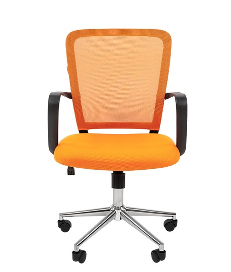 Кресло компьютерное CHAIRMAN 698 CHROME new Сетка TW-66 (оранжевый) в Рязани - изображение 2