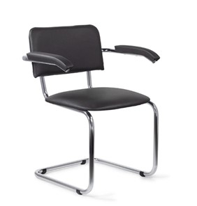 Офисный стул для посетителей Sylwia chrome arm P60, кож/зам V в Рязани