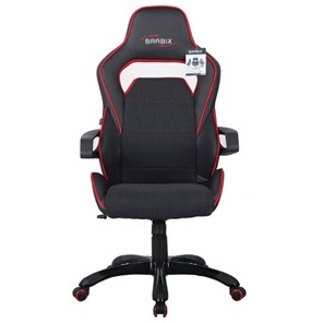 Компьютерное кресло Brabix Nitro GM-001 (ткань, экокожа, черное, вставки красные) 531816 в Рязани