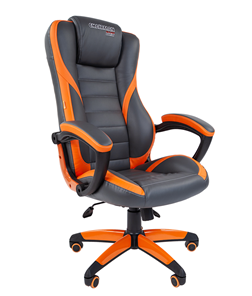 Компьютерное кресло CHAIRMAN GAME 22 эко кожа, серый/оранжевый в Рязани
