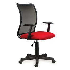 Кресло офисное Brabix Spring MG-307 (с подлокотниками, комбинированное красное/черное TW) в Рязани