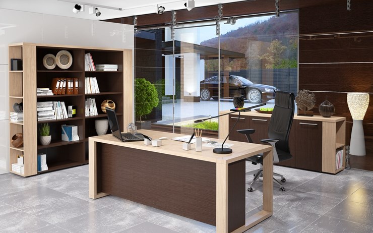 Кабинет руководителя ALTO с высоким шкафом для одежды, низким для документов и журнальным столиком в Рязани - изображение 3