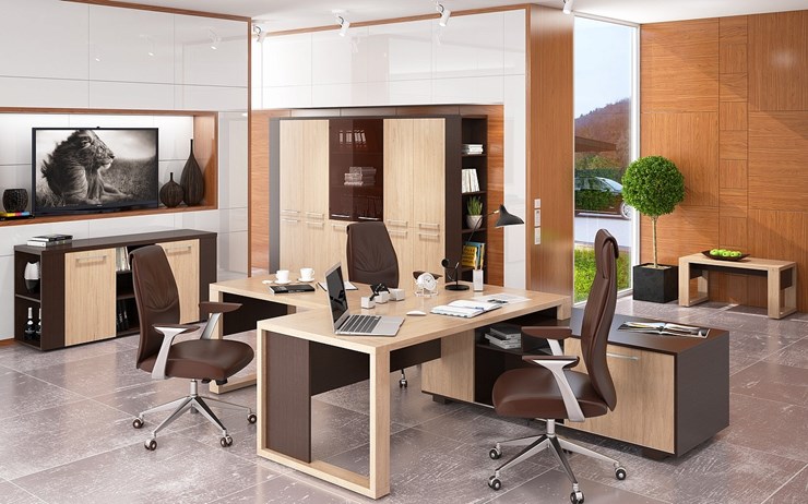 Кабинет руководителя ALTO с высоким шкафом для одежды, низким для документов и журнальным столиком в Рязани - изображение 5
