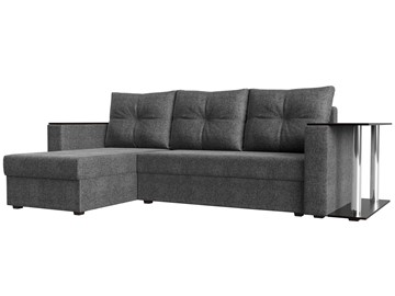 Угловой диван с оттоманкой Атланта Лайт, Серый (рогожка) в Рязани