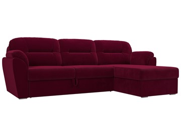 Угловой диван для гостиной Бостон, Бордовый (микровельвет) в Рязани