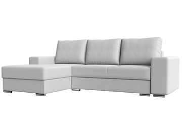 Угловой диван с оттоманкой Дрезден, Белый (Экокожа) НПБ в Рязани
