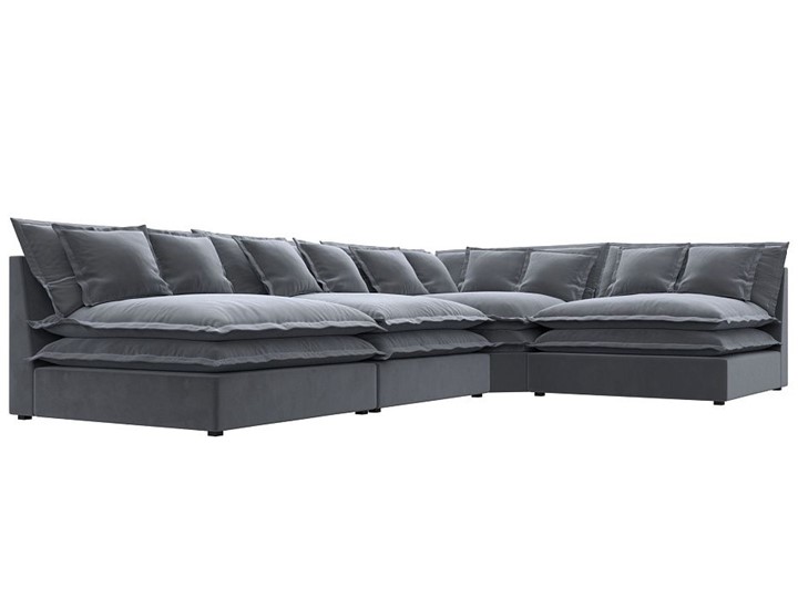 Угловой диван Лига-040, Серый (велюр) в Рязани - изображение 2