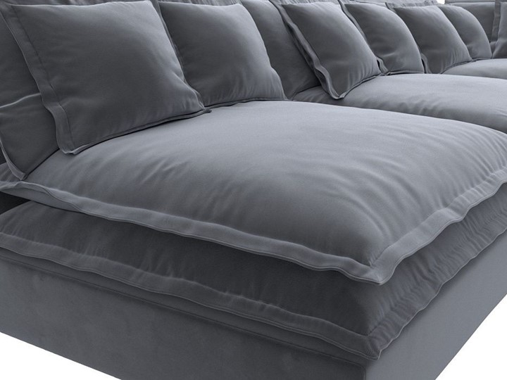 Угловой диван Лига-040, Серый (велюр) в Рязани - изображение 3