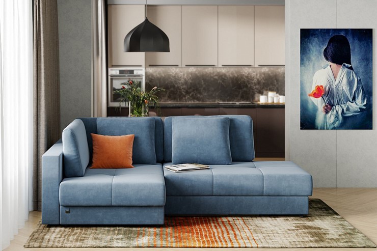 Угловой диван Манхэттен 1пф-2т, Оникс 17 в Рязани - изображение 1